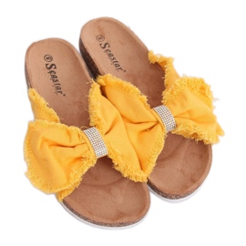 Amarillo BG60P Zapatillas de lona amarillas con corcho