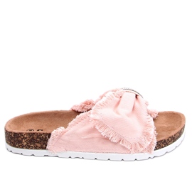 Zapatillas de lona en el corcho rosa BG60P Rosa