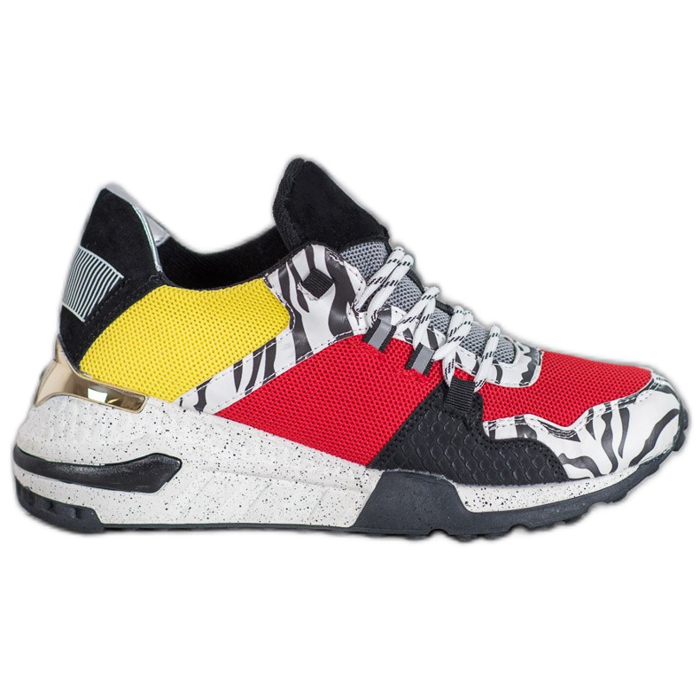 SHELOVET Zapatillas en la plataforma con estampado de cebra multicolor SHELOVET Zapatillas en la plataforma con estampado de cebra multicolor