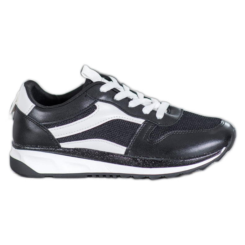 SHELOVET Zapatos negros atados blanco
