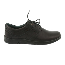 Riko 870 zapatos para hombres cuero cómodo negro