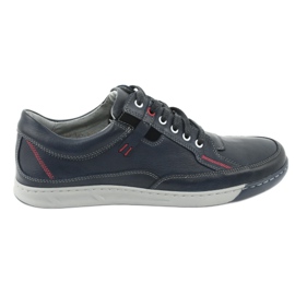 Zapatos deportivos hombre piel Riko 835, azul marino