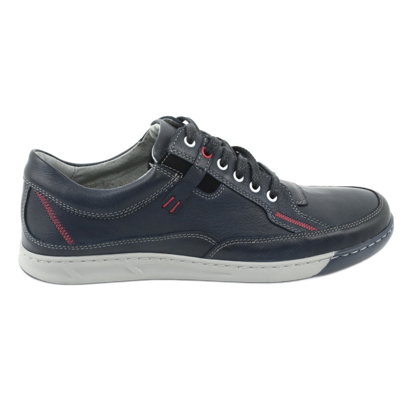 Zapatos deportivos hombre piel Riko 835, azul marino