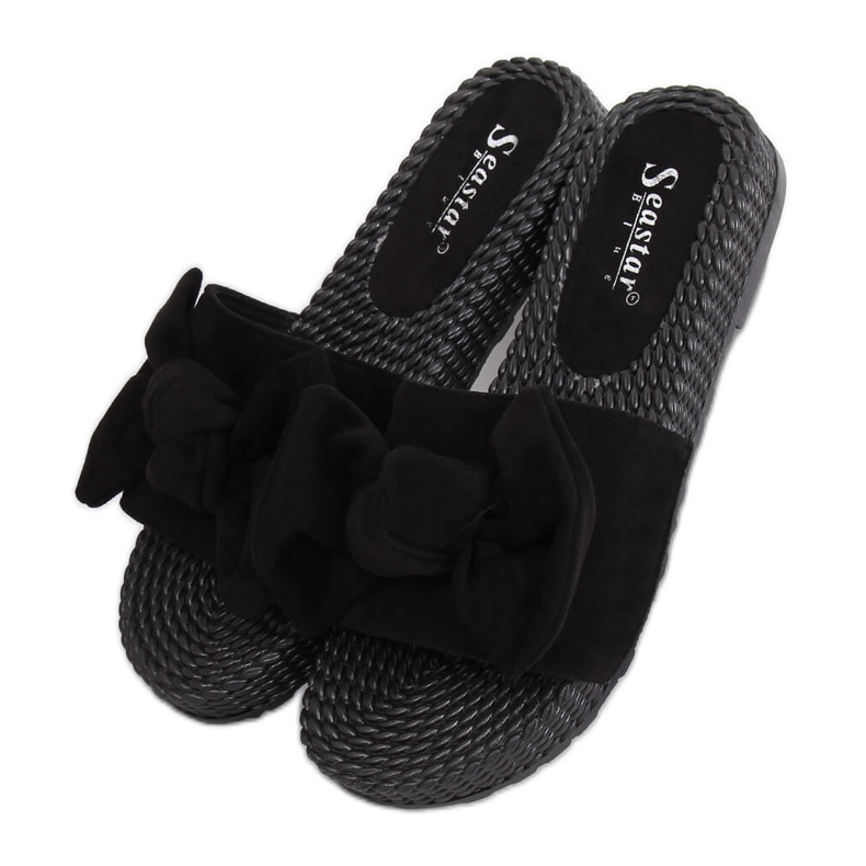 Zapatillas de mujer negras con lazo YQ225P Negro