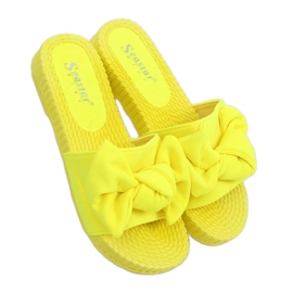 Zapatillas de mujer amarillas con lazo YQ225P Fluoresceína amarillo