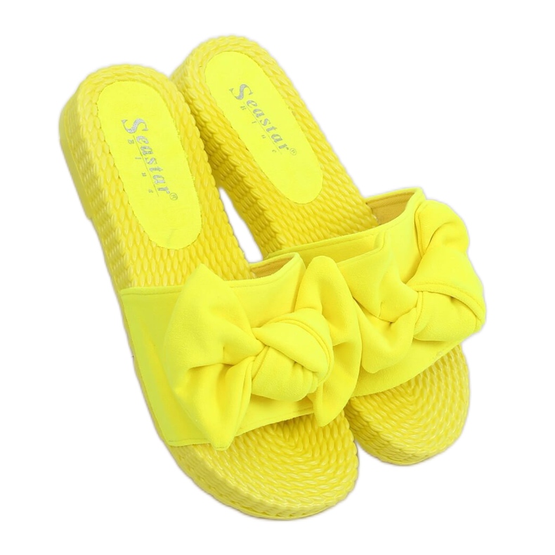 Zapatillas de mujer amarillas con lazo YQ225P Fluoresceína amarillo