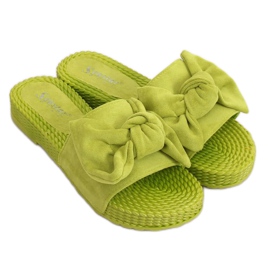 Zapatillas de mujer verdes con lazo YQ225P Verde