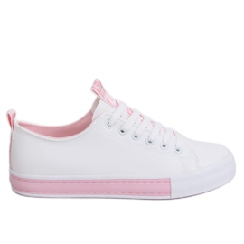 Zapatillas de mujer blancas y rosas A88-23 Pink blanco