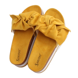 Pantuflas mujer miel SS116P Amarillo