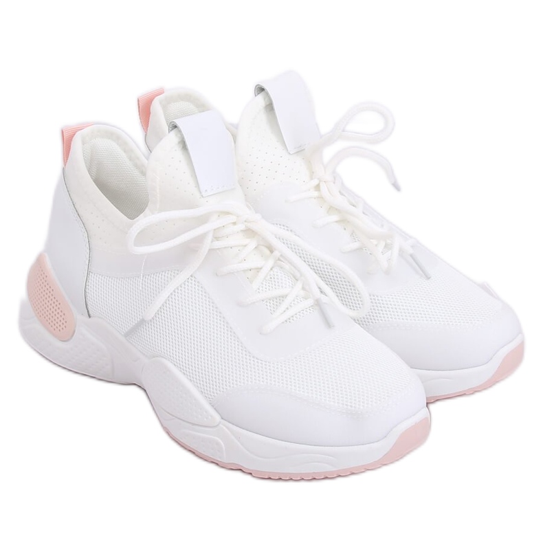 Zapatilla deportiva malla blanca B0-547 Rosa blanco