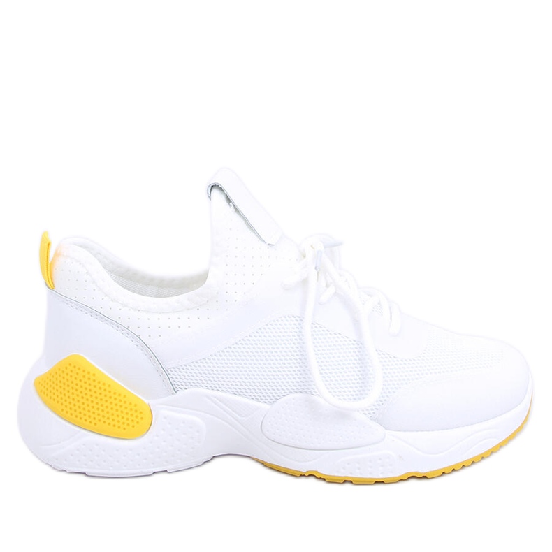 Zapatilla deportiva malla blanca B0-547 Amarillo blanco