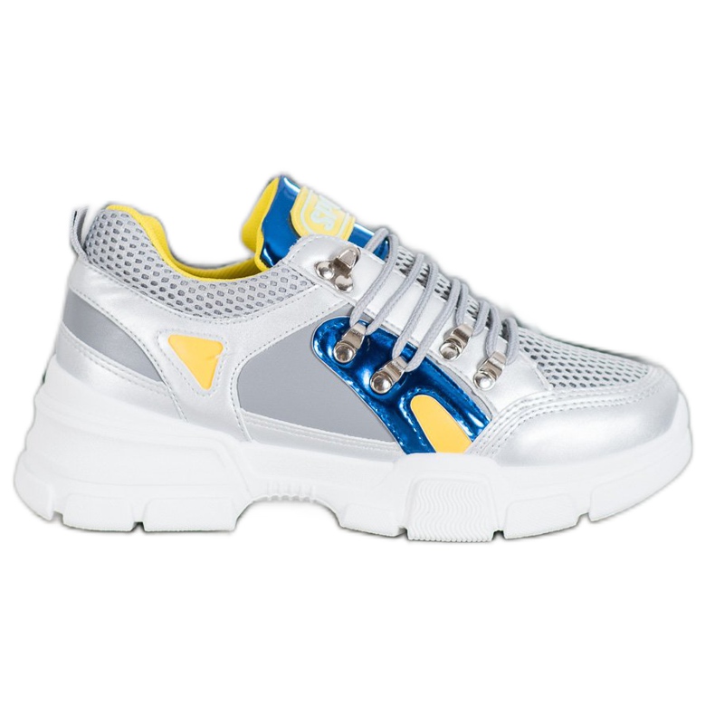 Bella Paris Zapatillas de moda con malla gris multicolor Bella Paris Zapatillas de moda con malla gris multicolor