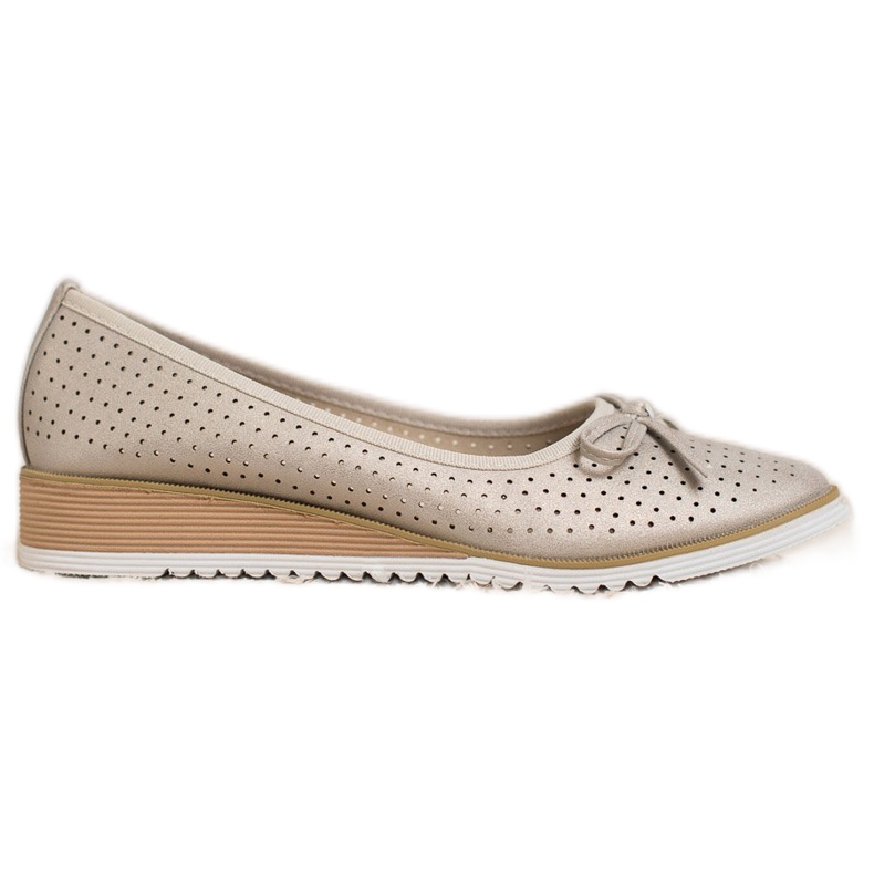 Goodin Bombas de cuña caladas dorado Goodin Bombas de cuña caladas dorado