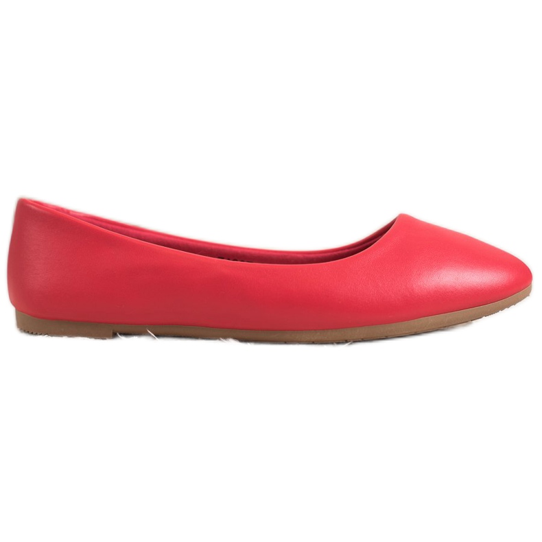 SHELOVET Bailarina Clásica de Cuero Ecológico rojo