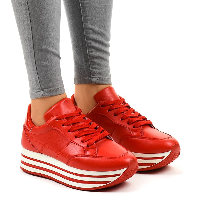 Zapatos deportivos rojos para mujer de moda 230-4