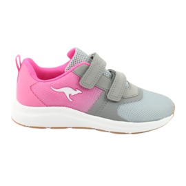 Zapatillas deportivas KangaROOS Velcro 18506 gris / rosa neón rosado