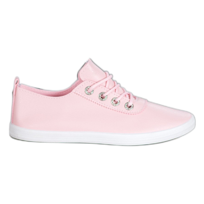 SHELOVET Zapatillas elegantes con cuero ecológico rosado