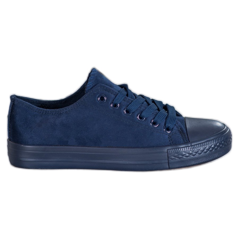 SHELOVET Zapatillas de gamuza azul marino azul