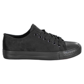 SHELOVET Zapatillas de gamuza negro SHELOVET Zapatillas de gamuza negro