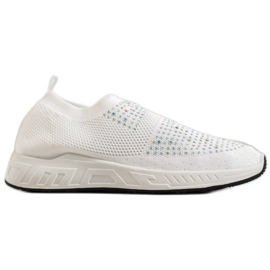 SHELOVET Zapatos sin cordones con cristales blanco