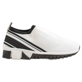 SHELOVET Zapatos sin cordones con malla blanco negro