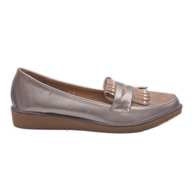Zapato cuña lacado caqui W-2 verde