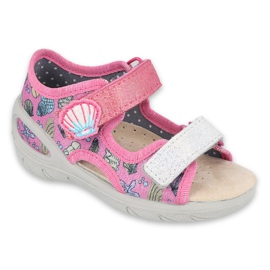 Calzado infantil befado 065X134 rosa gris multicolor