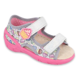 Calzado infantil befado 065P135 rosado gris