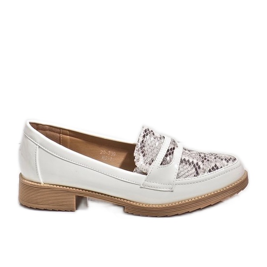 Mocasines bailarinas animal blanco 20-339MO
