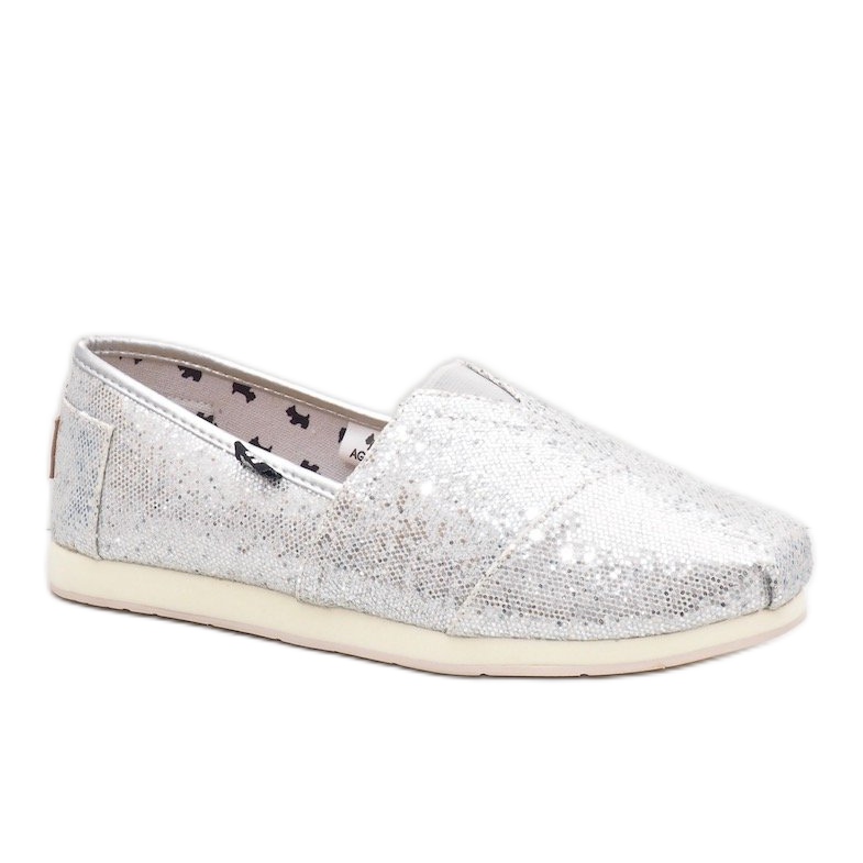 Zapatos plateados, slip on perros AG0025 gris