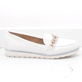 Zapatos sin cordones blancos con circonita G-9237