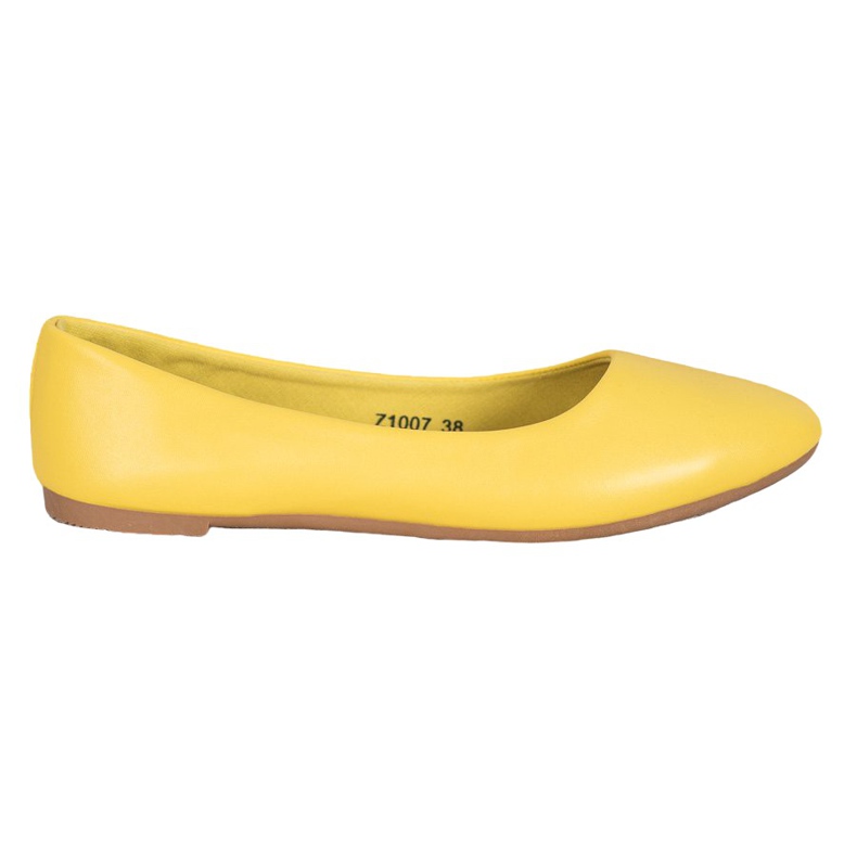 SHELOVET Bailarina Clásica de Cuero Ecológico amarillo