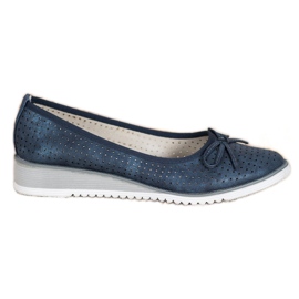 Goodin Bombas de cuña caladas azul