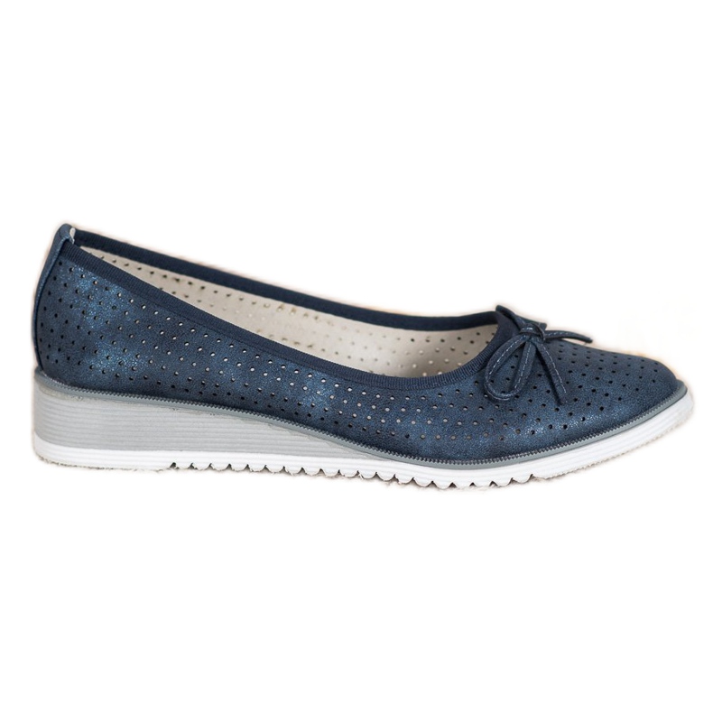 Goodin Bombas de cuña caladas azul