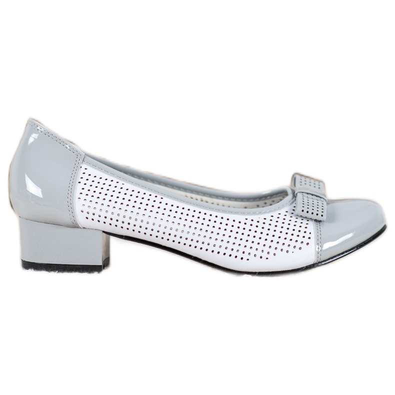 Goodin Bombas Caladas Con Lazo blanco gris