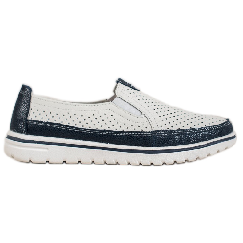 Goodin Zapatos de cuero ligero blanco