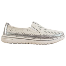 Goodin Zapatos de cuero ligero blanco