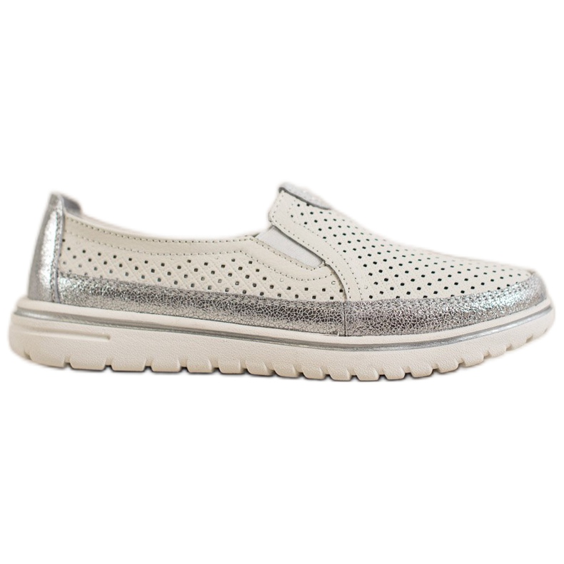 Goodin Zapatos de cuero ligero blanco