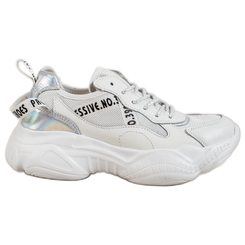 Goodin Zapatillas de cuero blancas blanco