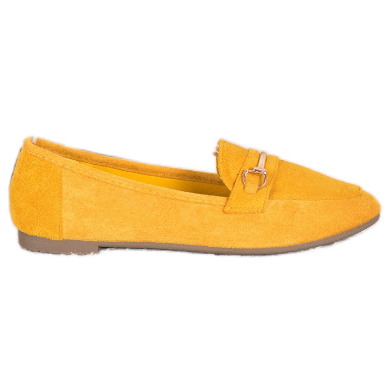 Bestelle Mocasines elegantes con adorno amarillo