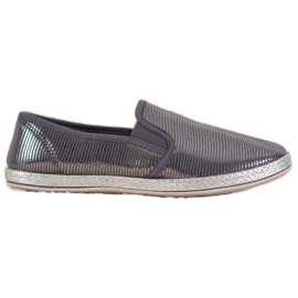 SHELOVET Zapatos brillantes sin cordones gris
