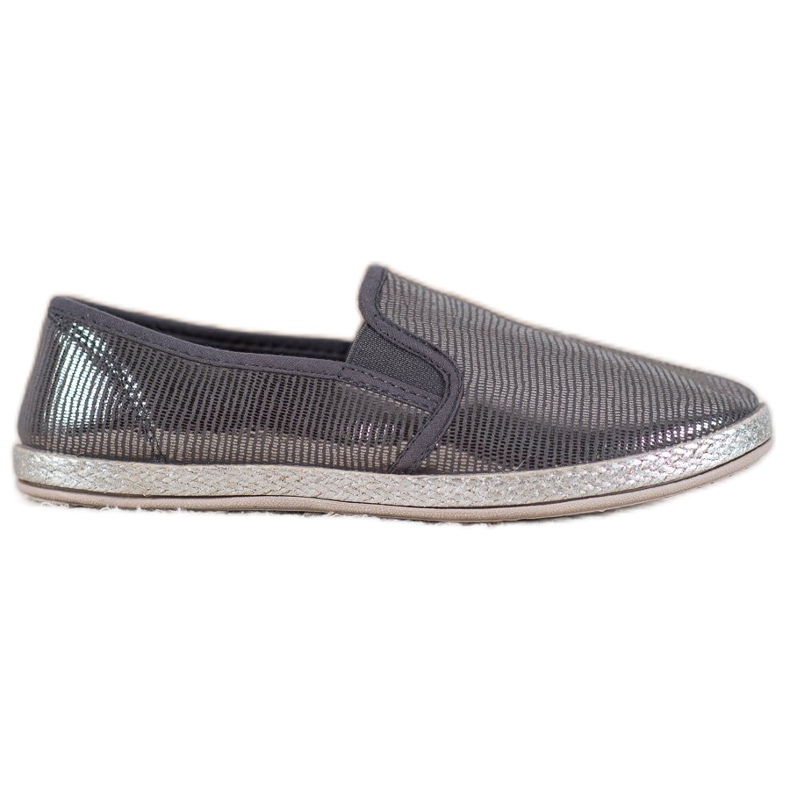 SHELOVET Zapatos brillantes sin cordones gris