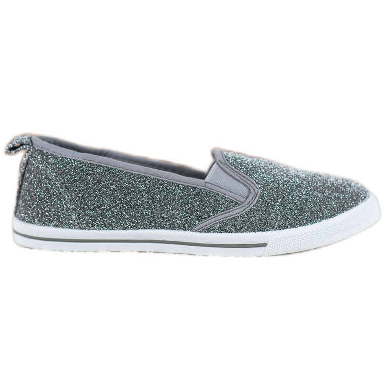 SHELOVET Zapatos sin cordones con purpurina gris