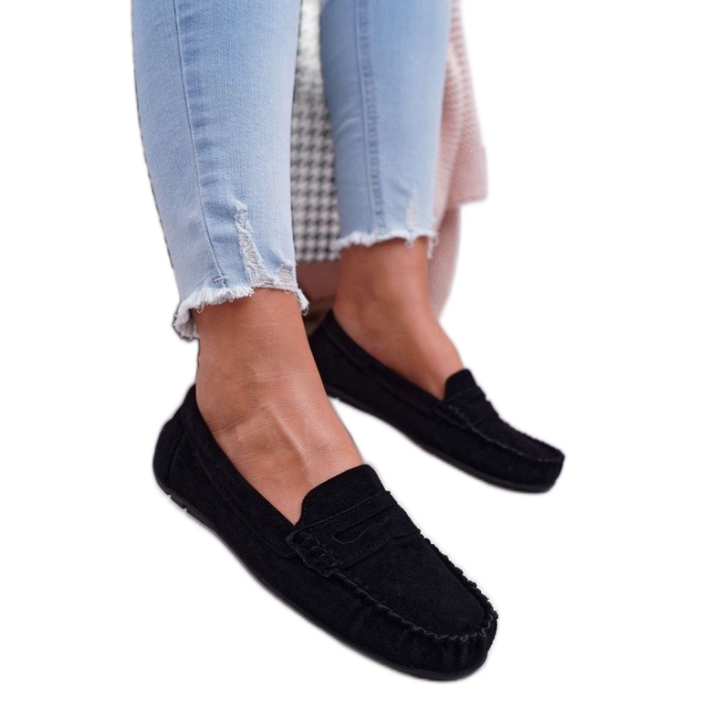 SEA Mocasines de mujer negros T348