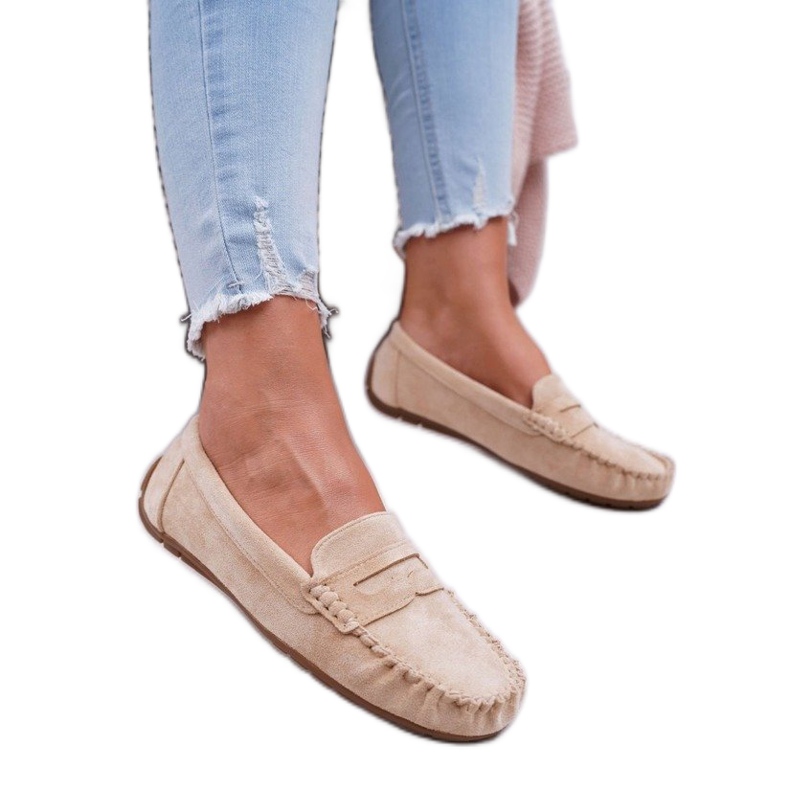 SEA Mocasines de mujer beige T348
