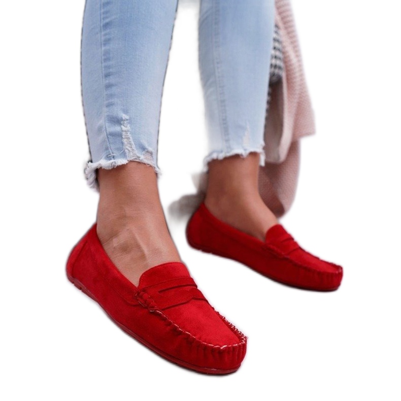 SEA Mocasines de mujer rojo T348