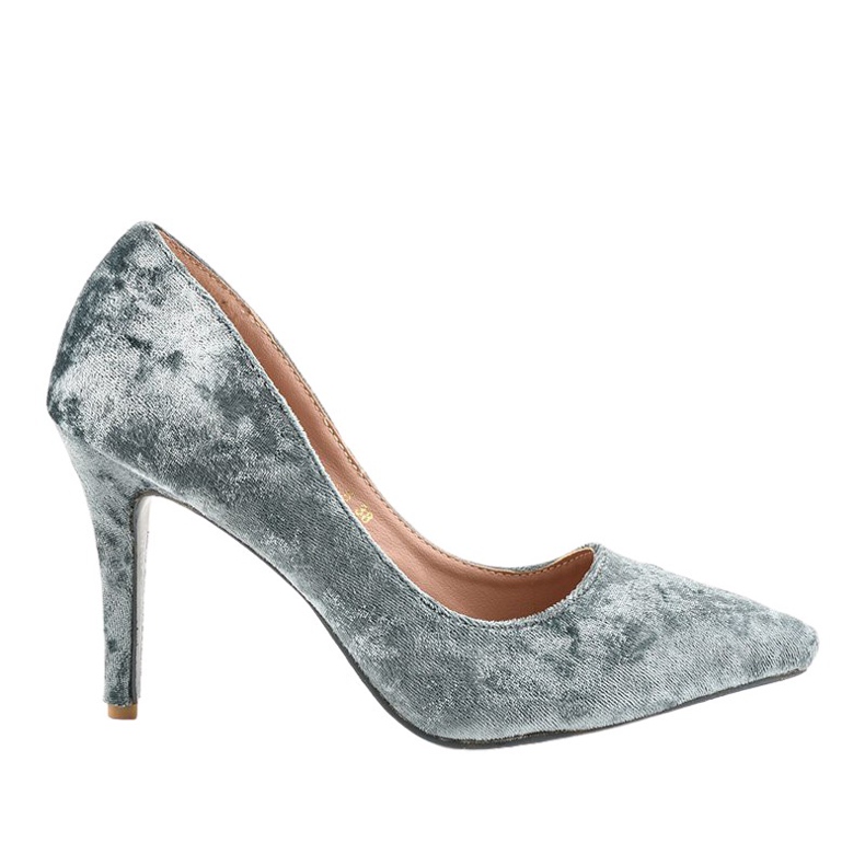 Tacones de terciopelo gris Francine B-6