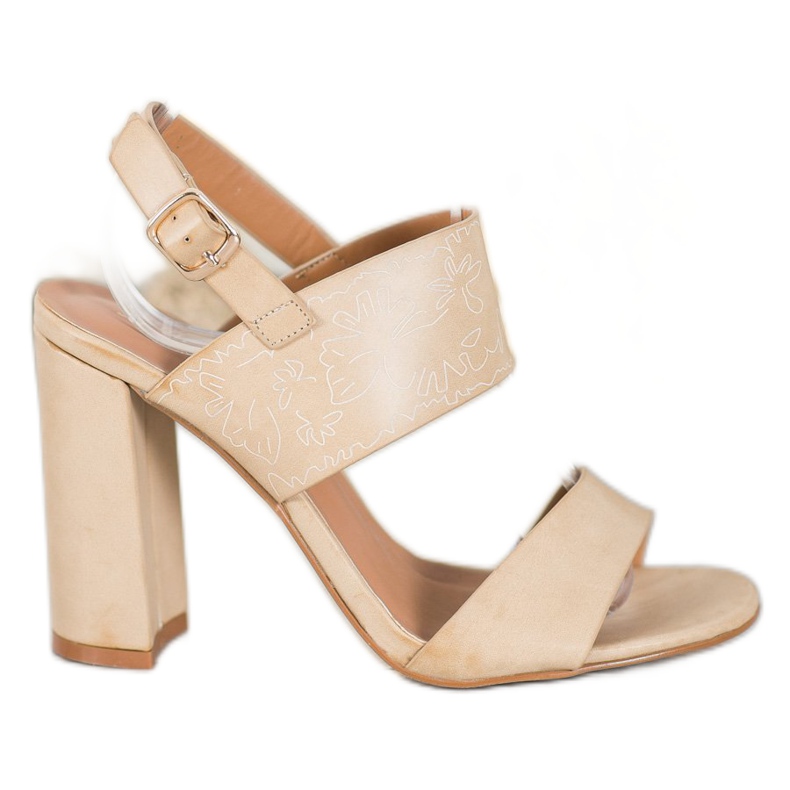 Small Swan Sandalias con patrón marrón