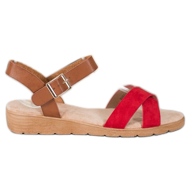 SHELOVET Sandalias con estilo rojo