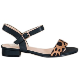 Small Swan Sandalias con estampado de leopardo negro Small Swan Sandalias con estampado de leopardo negro